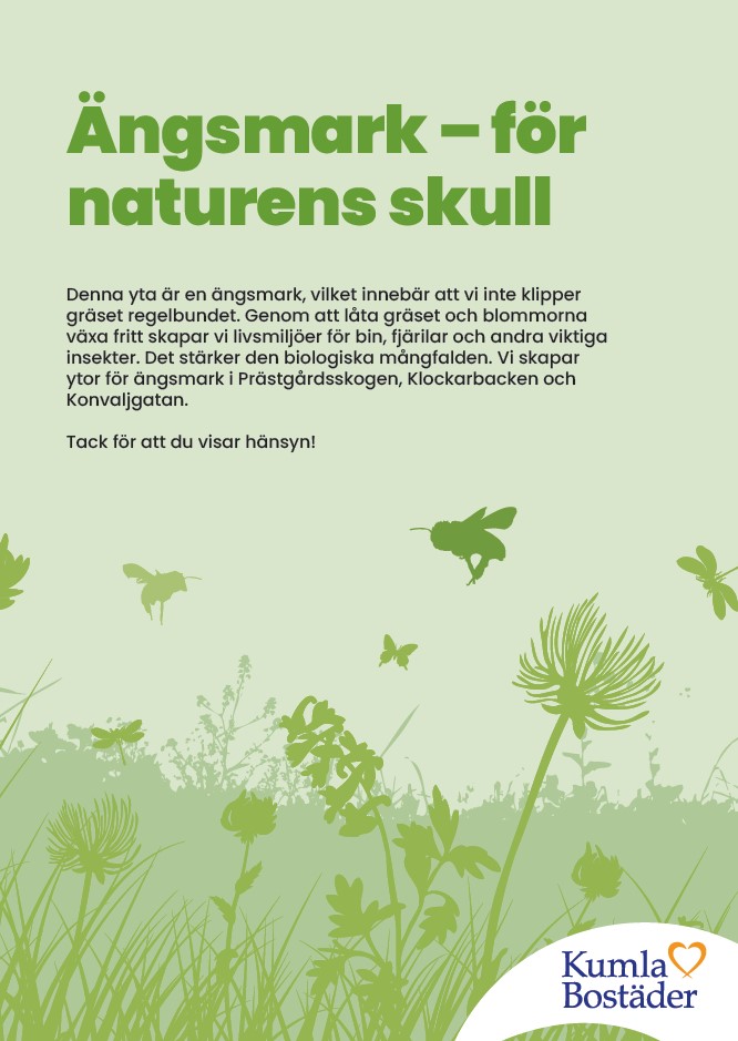 Anslag med information om ängsmark